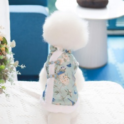 New Chinese elegant cotton clothes for dogs in autumn and winter